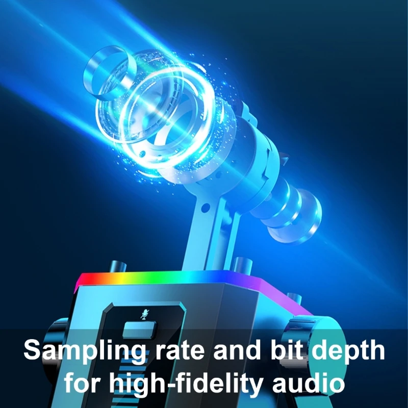 سطح المكتب ميكروفون تسجيل ميكروفون USB أحادي الاتجاه منخفض الضوضاء مع LED #3