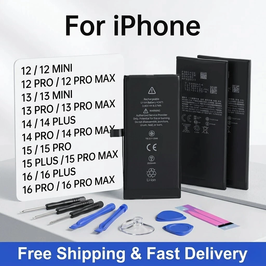 

High Capacity Replacement Battery For iPhone 12 13 Mini Pro Max 14 15 16 Series Mobile Phone