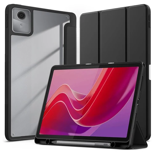 Funda con tapa para tableta Lenovo Tab M11/K11 2024 11 ''Xiaoxin Pad 2024 TB330FU, funda trasera acrílica con portalápices, encendido/apagado automático