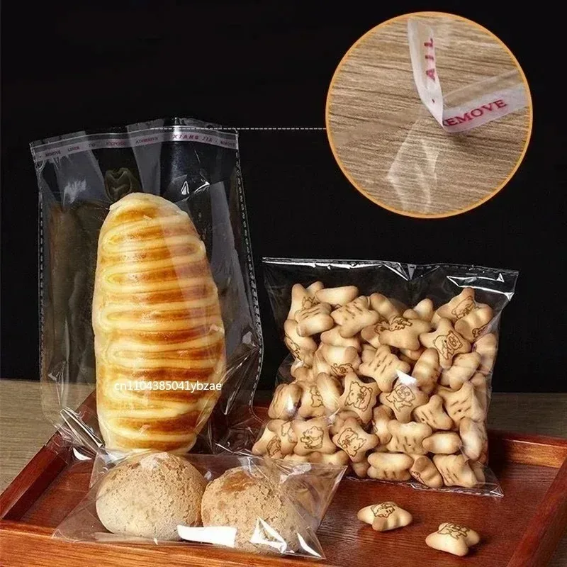 100-200pcs Transparent Plastic Self-Adhesive Bag Clothes Jewelry Packaging Bags Used for celebrating Halloween, Christmas,