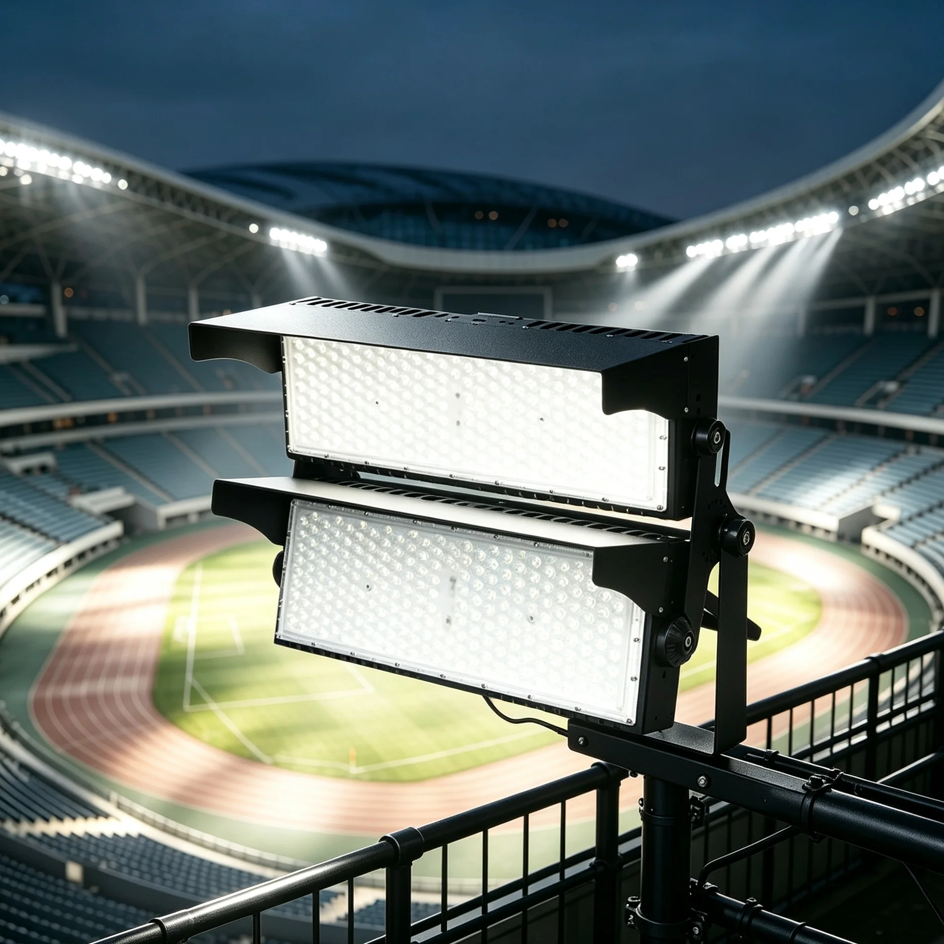 High Lumen Output Dual-module Adjustable LED Floodlight IP65 Aluminum Housing CRI 70 Lightweight 5-Year Warranty 30-120 Beam