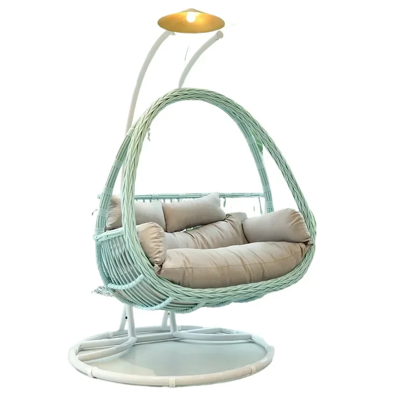 Two person hanging chair balcony indoor swing living room net red hanging blue chlorophytum comosum chair household cradle chair