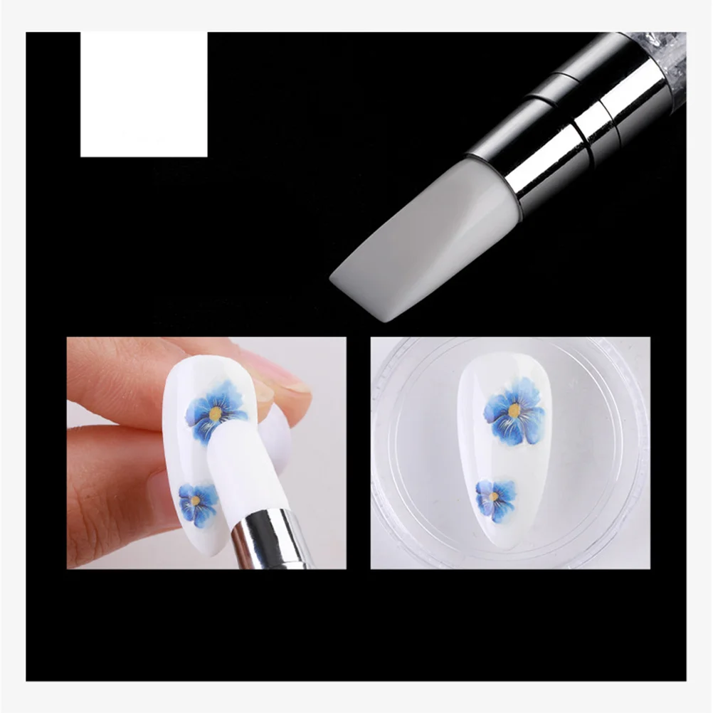 

3Pcs Dual End Nail Silicone Brush Easy Handle Professional Home Training Drawing Painting Decals Dotting Pen Nail Pen