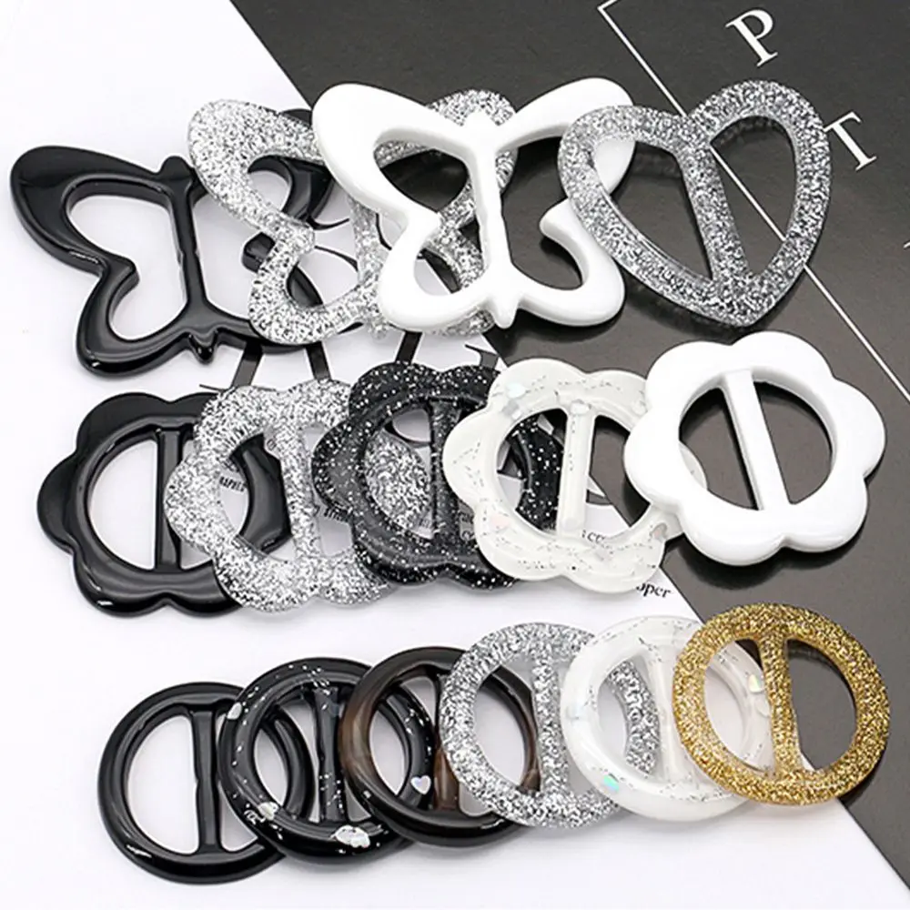 Simple Scarf Ring Flower Round Clothes Decoration Garment Accessories Resin Scarf Buckle T Shirt Clips Garment buckle DIY