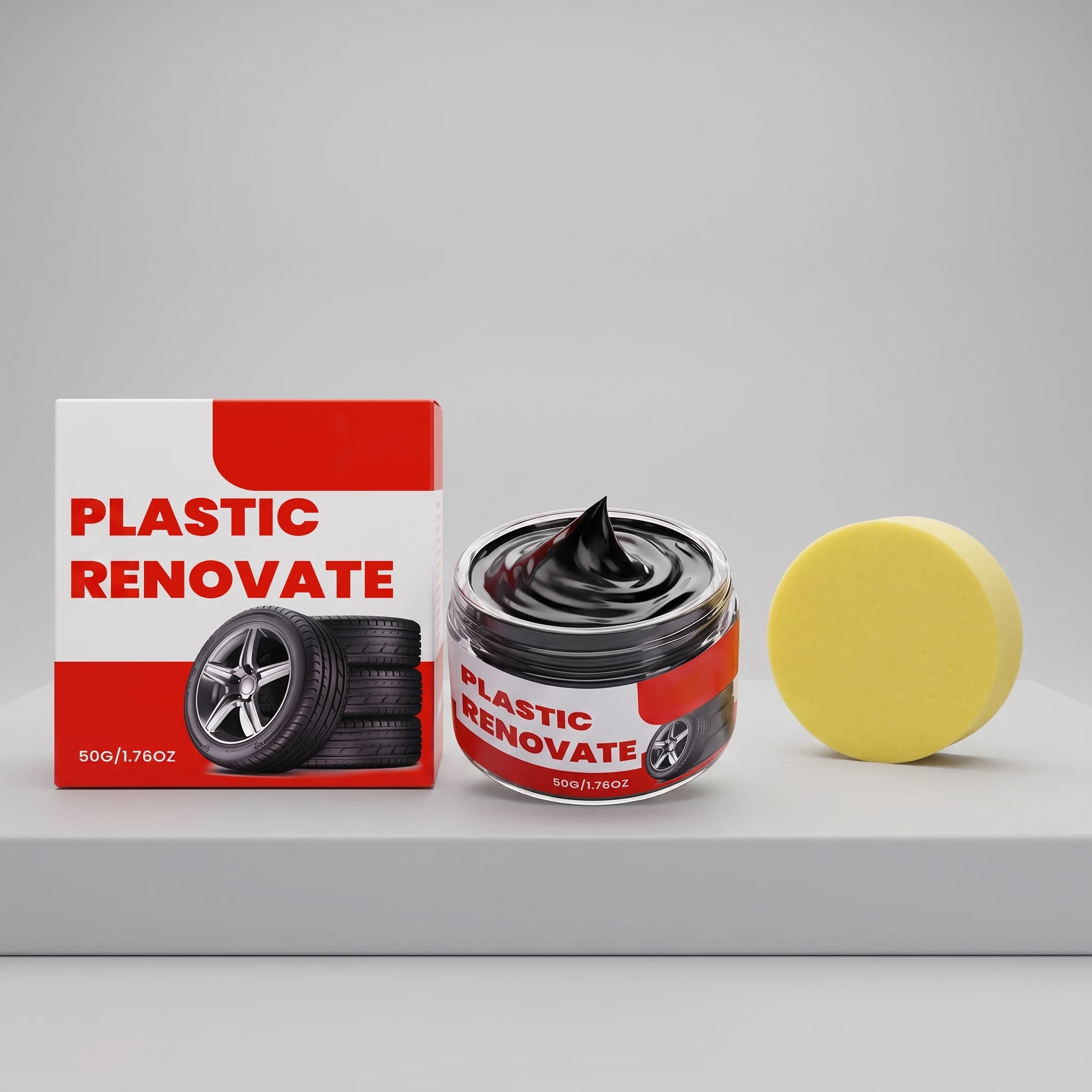 Plastic Refurbishment Paste for Automotive Gloss Refurbishment and Maintenance, Daily Cleaning and Care Paste for Plastic Parts Inside and Outside The Car