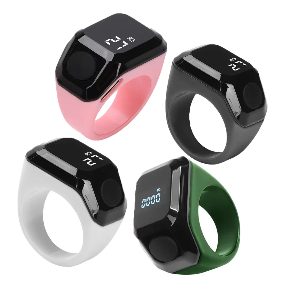 Smart Bluetooth APP Ring Counter Portable Digital Display Muslims Counting Prayer Time Reminder Wearable Tasbih Tally Counters