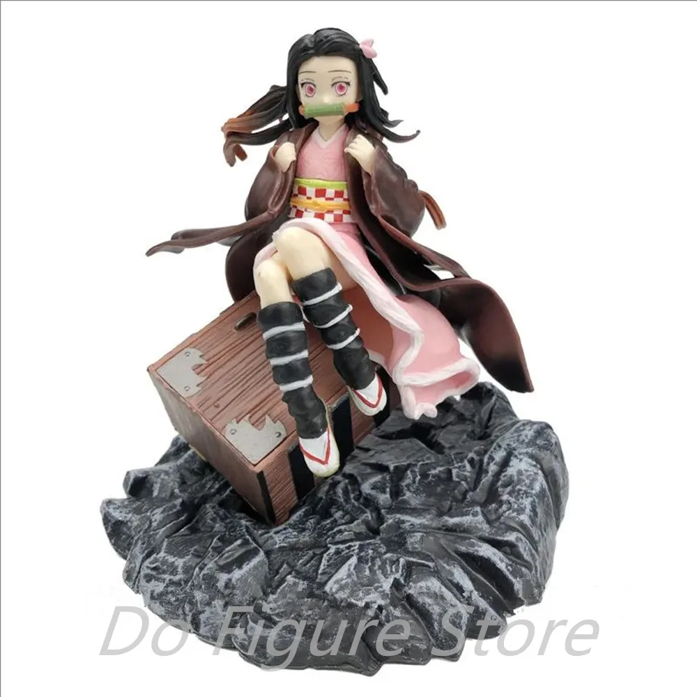 17cm Anime Demon Slayer Figure GK Sitting Posture Kamado Nezuko PVC Action Figure Collectible Model Toys Kid Gift