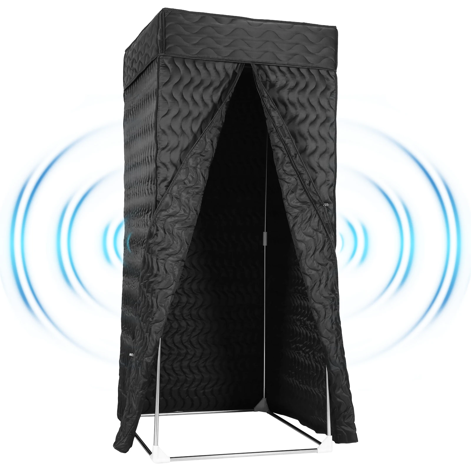 

360 ° Портативная звуконепроницаемая кабина для записи с легкой установкой и толстыми акустическими матами для озвучивания, подкастов и музыки