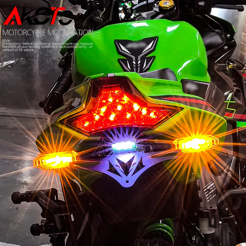 Motorcycles Fixed Tail Tidy License Plate Holder Turn Signal Lights For KAWASAKI NINJA ZX 6R ZX6R ZX636 ZX-6R 636 2019-2025