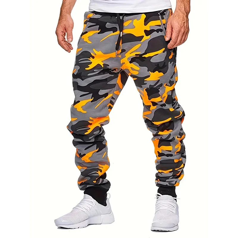 2026 spring Autumn Men Trousers Camouflage Graffiti Printed pants Male Fashion straight pants Drawstring Casual men Sweatpants