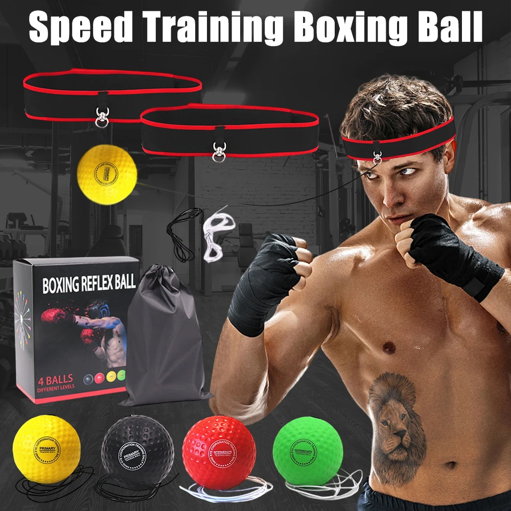 Boxgeschwindigkeitstrainingsball, Box-Workout-Ball mit Stirnband, MMA-Ausrüstung, verbessert die Geschwindigkeit, Boxball, Hand-Auge-Koordinationstraining