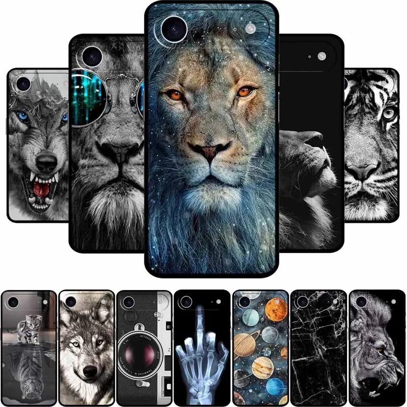 Für iphone 17 Air Fall 17 Air Telefon Abdeckung Wolf Lion Schwarz Silikon TPU Weiche Coque Für iphone 17 Air Zurück Abdeckung fall Fundas Shell