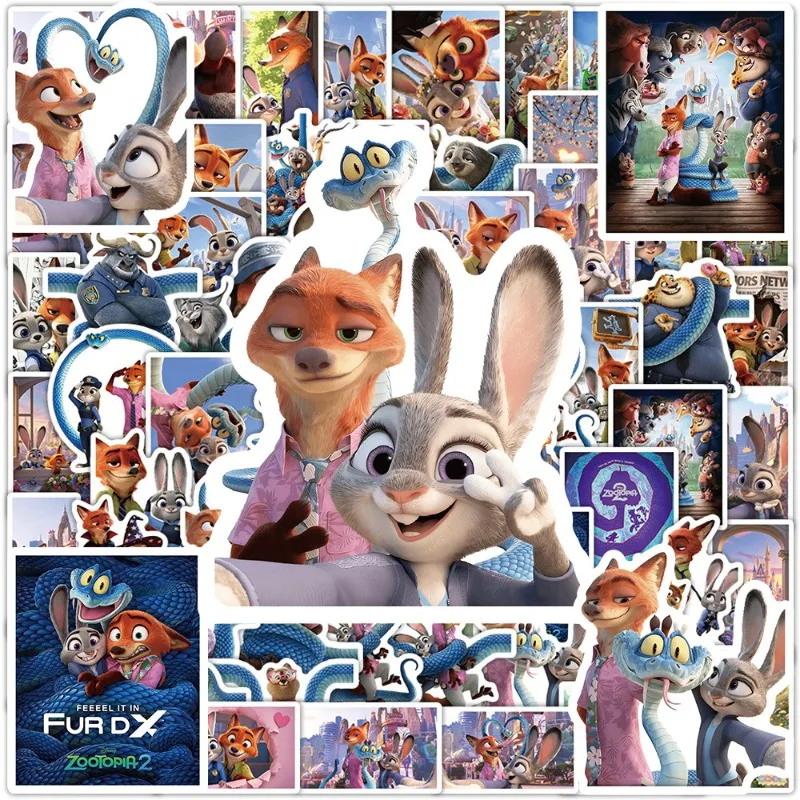 

65 шт. наклейки с граффити «Зверополис»-мультяшные аниме водонепроницаемые наклейки, декор для ноутбука, наклейки для бутылок с водой, подарки