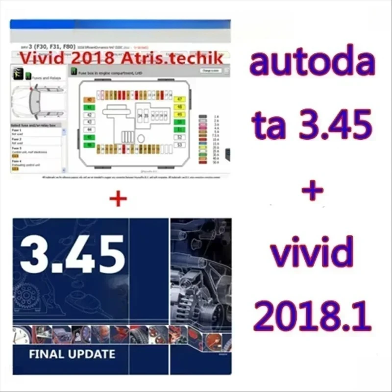 2025 Hot AutoData Latest 3.45 Car Software + Vivid Workshop Data Atris-Stakis Technik 2018.01V Multi Languages Polish Spanish Li