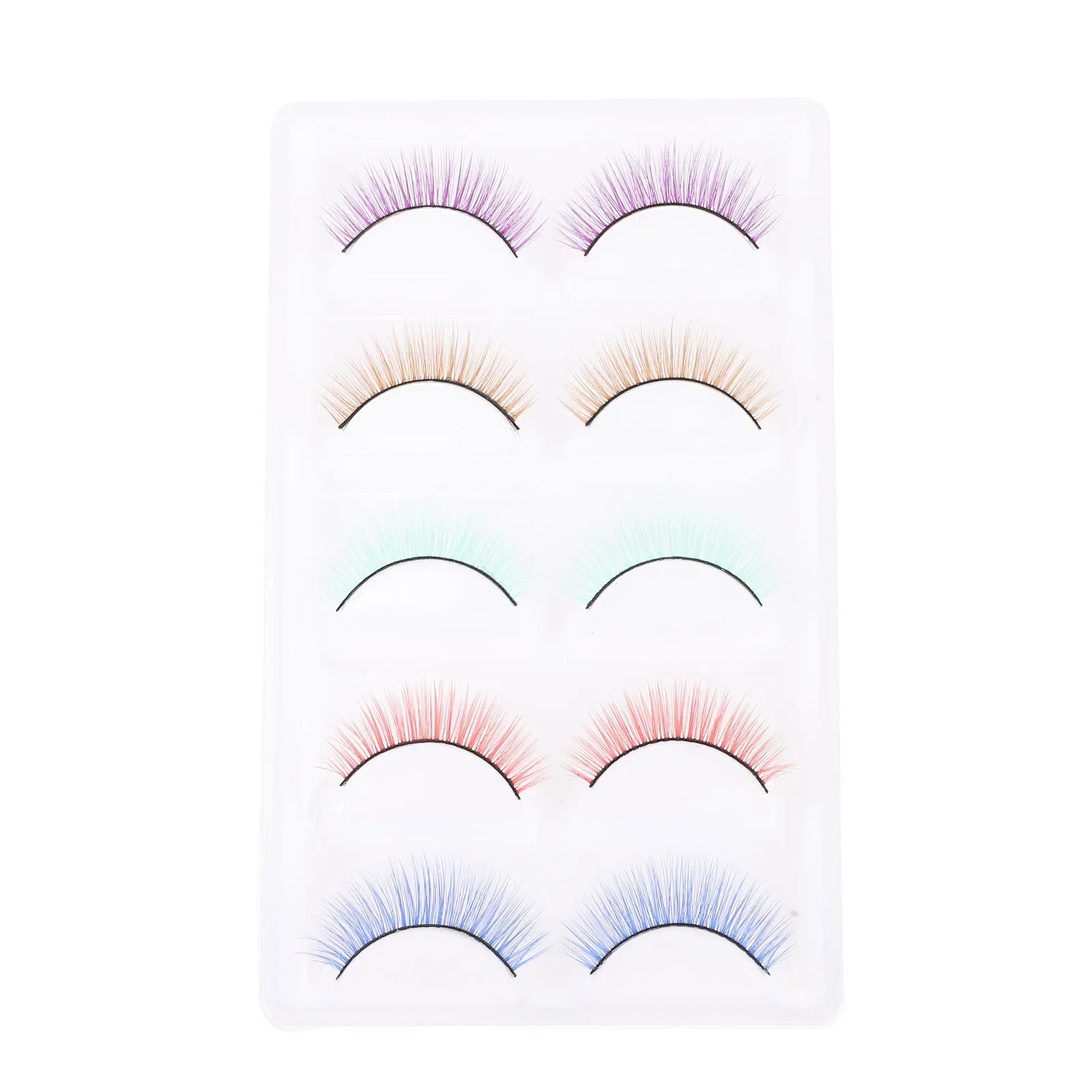 

5Pairs Colorful False Eyelash Natural Lightweight Volume Reusable Makeup Eyelashes for Women Party DIY Cosmetics