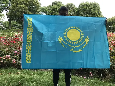 SKY FLAG 90x150cm 카자흐스탄 국기 퍼레이드 축제 배너 깃발 사무실 활동 가정 장식