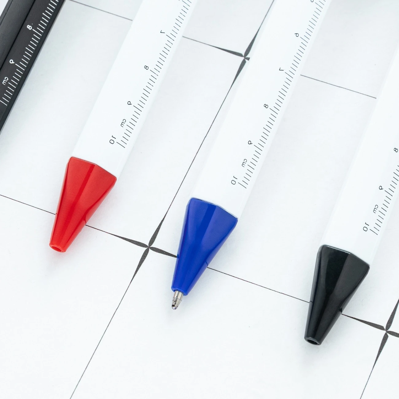Wholesale Multifunctional Caliper Shape Ballpoint Pen | Creative Ruler Design Measuring Tool Pens | Office School Supplies