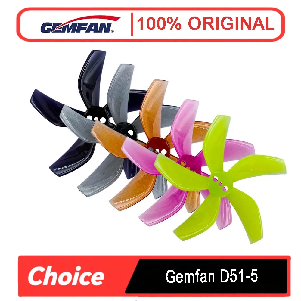 4Pairs (8PCS) Gemfan D51-5 5-Blade PC Props (2inch/51mm) - Cinewhoop/Tinywhoop Ducted Quadcopter, RC FPV Racing Drone (CW/CCW)