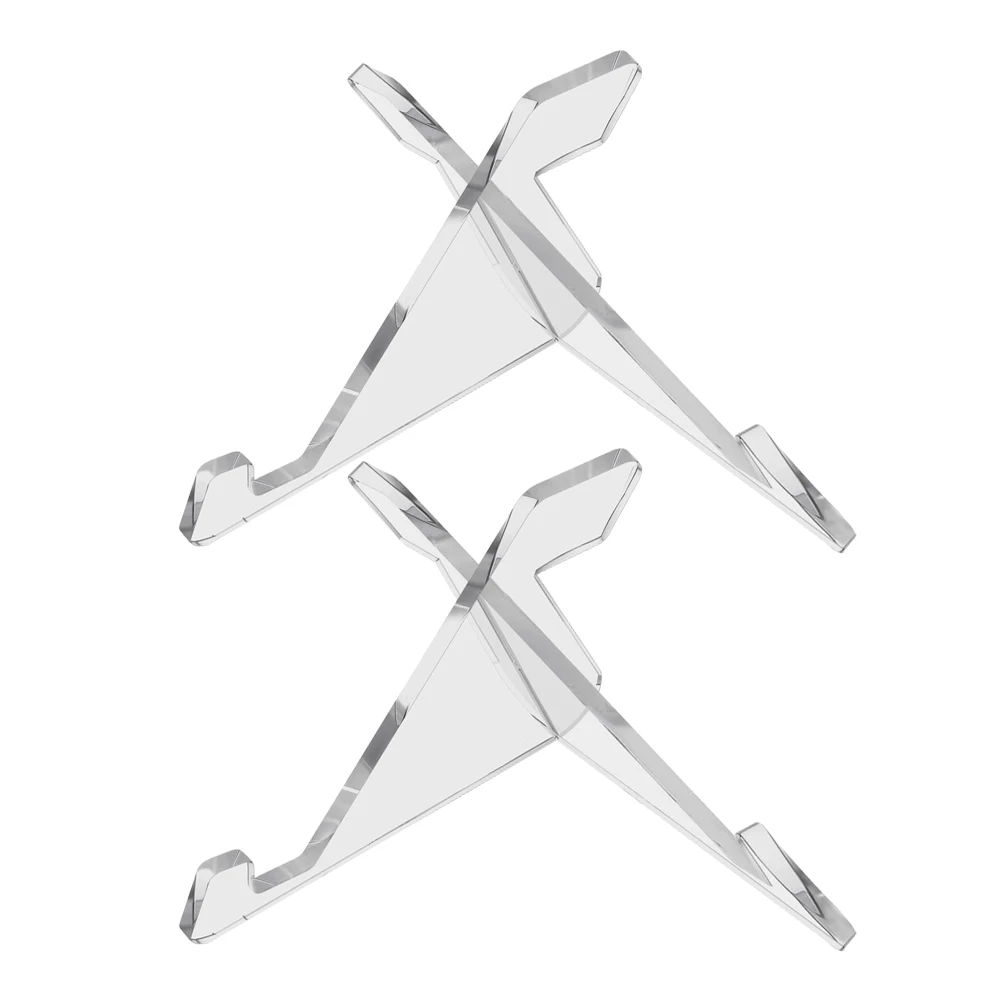 

2 Pcs Acrylic Stand Book Rack Phone Holder Multifunction Display Card Desktop for