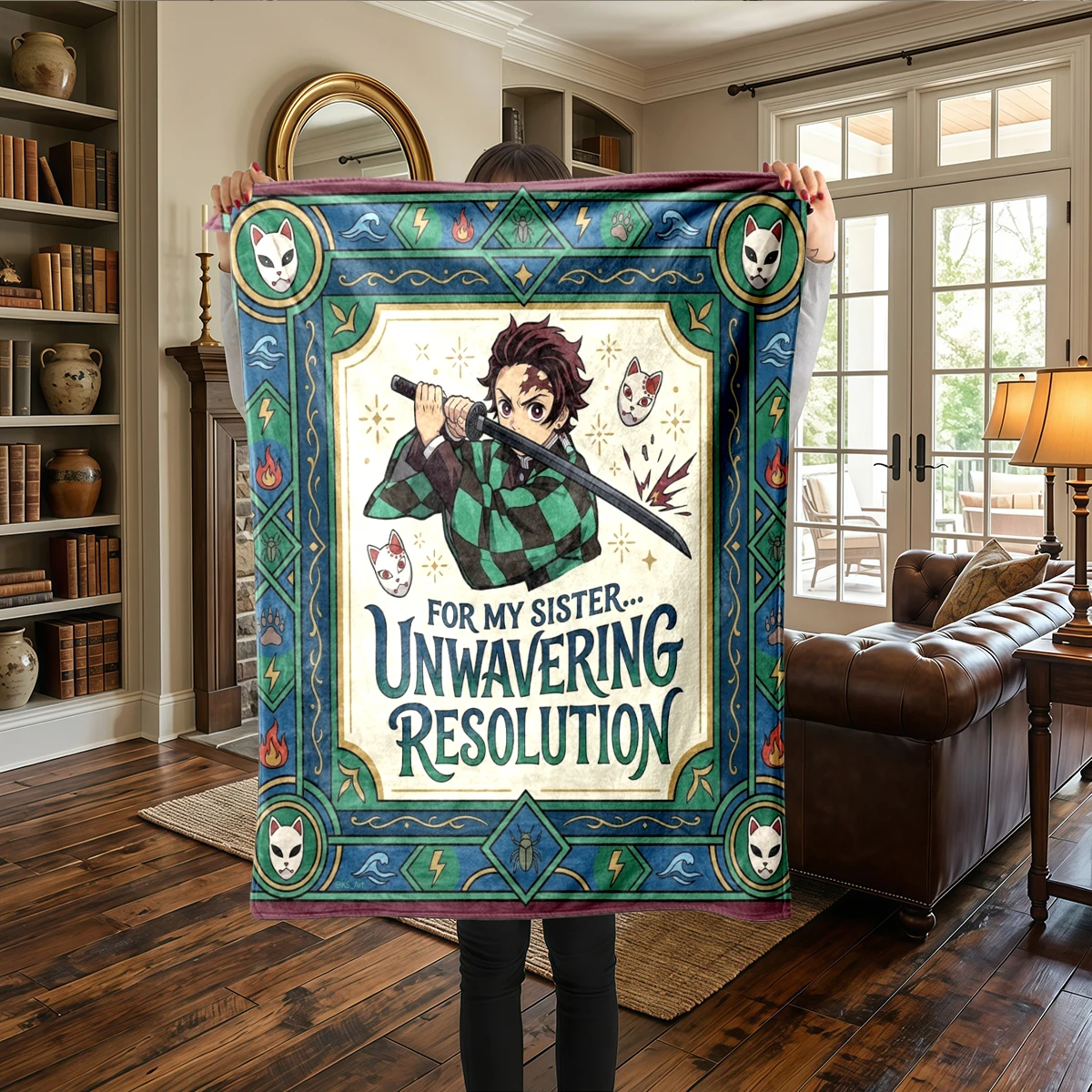 Demon Slayer Kimetsu no Yaiba Printed Flannel Blanket - Warm Comfortable, For Travel -HE23