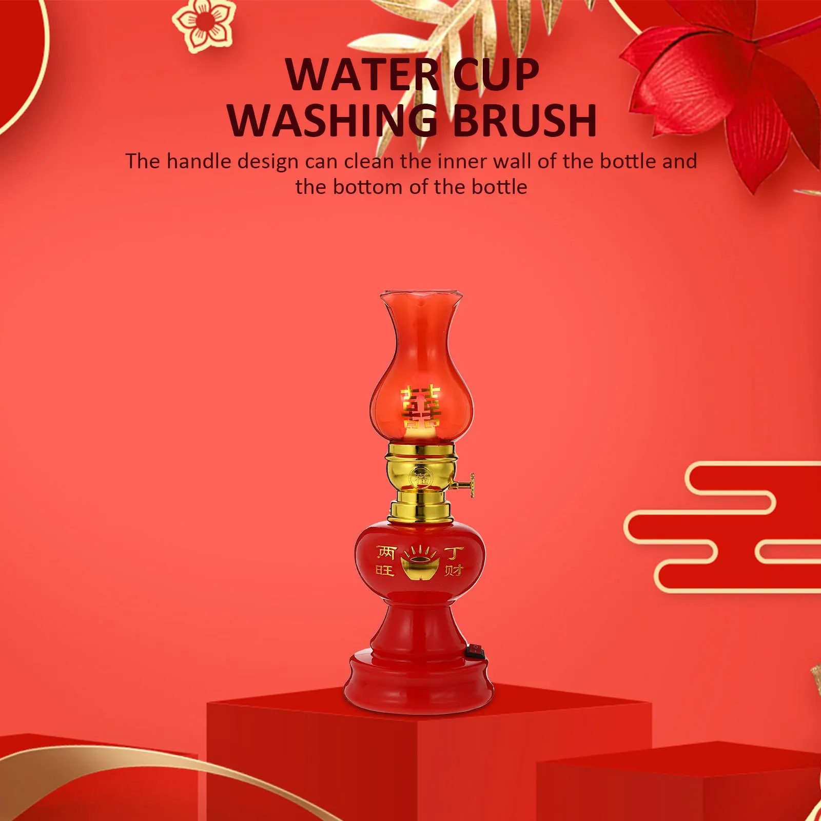 

1Pair Retro Chinese Wedding LED Lamp Traditional Electric Flameless Romantic Decorative LED Oil Lamp Electric Wedding Light