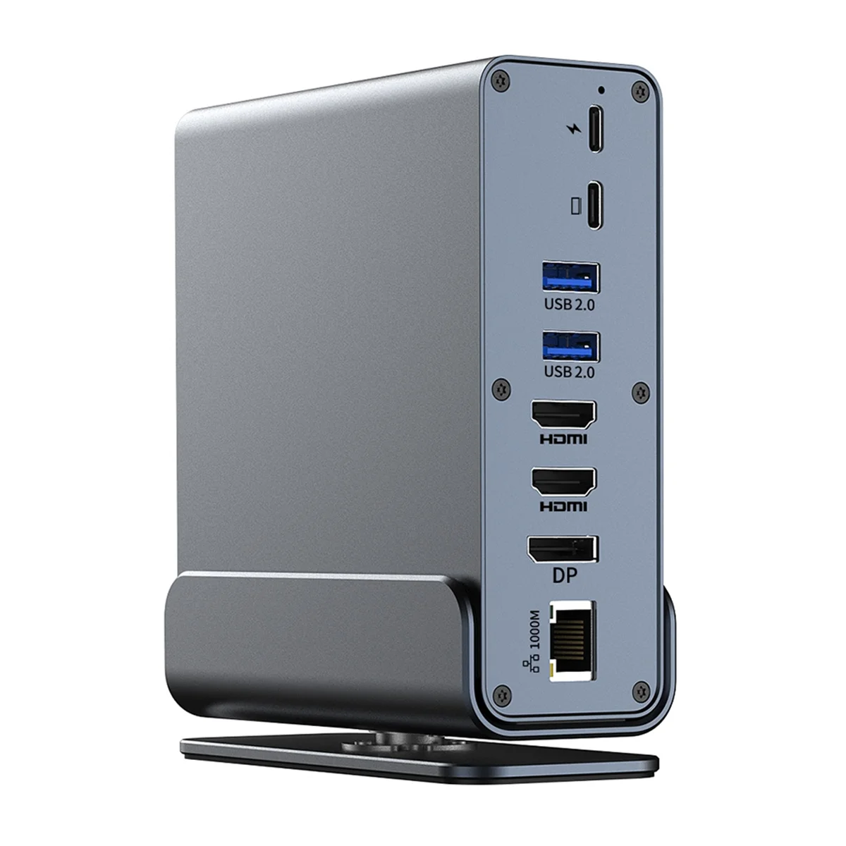 محطة إرساء USB-C جديدة 15 في 1 محور عمودي 4K HD مع شاشة ثلاثية، RJ45 1000M، USB 3.0/2.0، PD 3.0، SD/TF لأجهزة الكمبيوتر المحمول