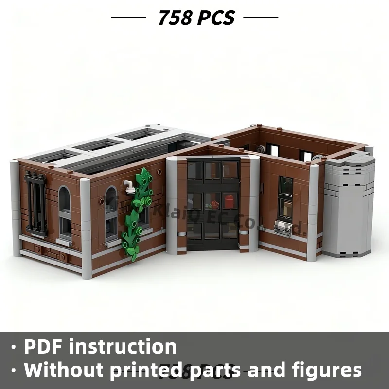MOC Gothic Sanatorium Lower Level Cell Block Building Blocks Set 758Pcs, Psychiatric Facility Bricks Adults