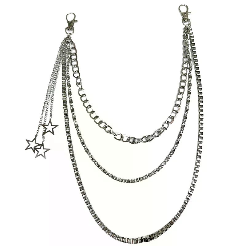 Star Pendant Pants Jeans Belt Keychains Chain Jewelry Tassel Metal Waist Chain Pants Chain Clothing view 4