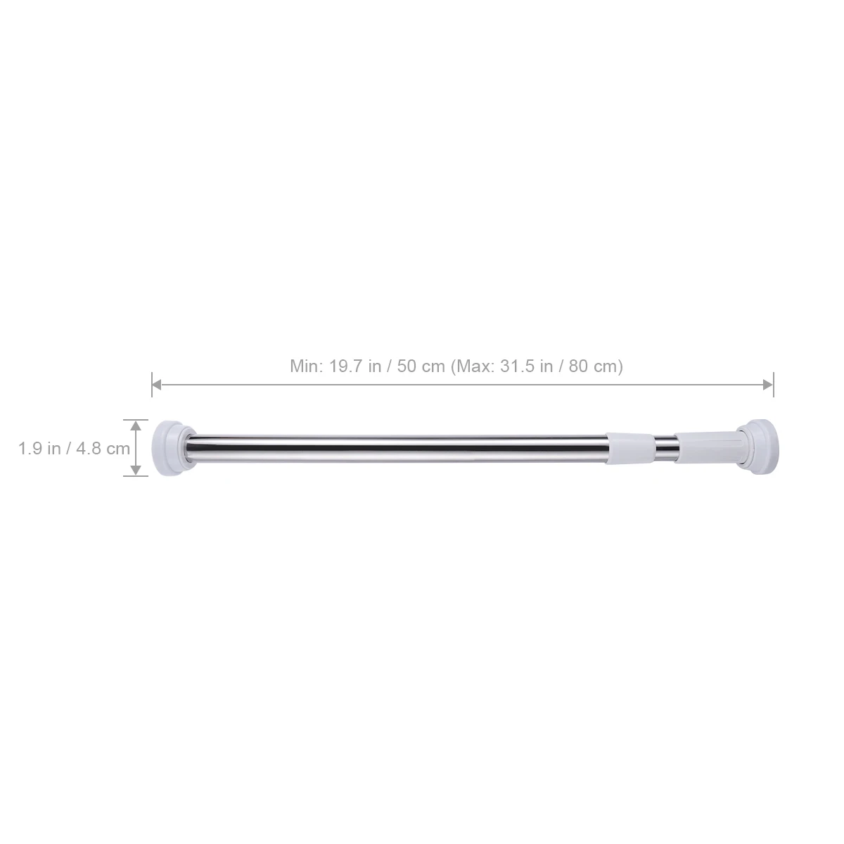 

2Pcs Telescopic Stainless Steel Curtain Rods Brackets Clothesline Poles Home Office Clinics Hospitals Schools Adjustable