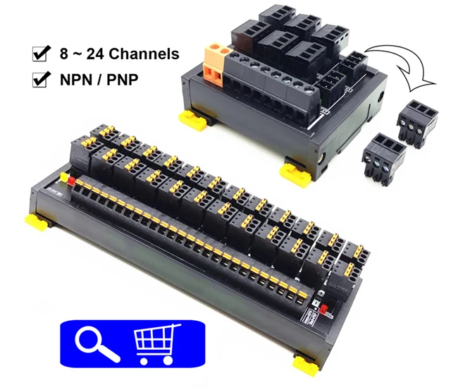 SPS-Eingangsmodul, Klemmenblock, 4, 6 Wege/Kanäle, fotoelektrischer Näherungsschalter, NPN, PNP-Sensor, 3 Drähte, Umwandlung, Transferplatine – Detail 16