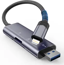 Устройство для чтения SD-карт IPhone, iPad, 2 в 1, lightning и USB 3,0, высокоскоростной миниатюрный адаптер для карт памяти с двумя слотами, карта памяти для камеры