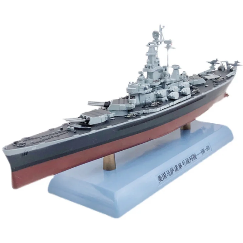 Diecast 1:1000 Scale USS Massachusetts BB-59 Battleship World War II Warship Model Alloy Ornaments Collection Display