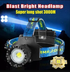 Most Bright Led Headlight Super Powerful Lighting Headlamp USB Chargeing Head Flashlight 18650 Zoom Spotlight Head Torch Camping