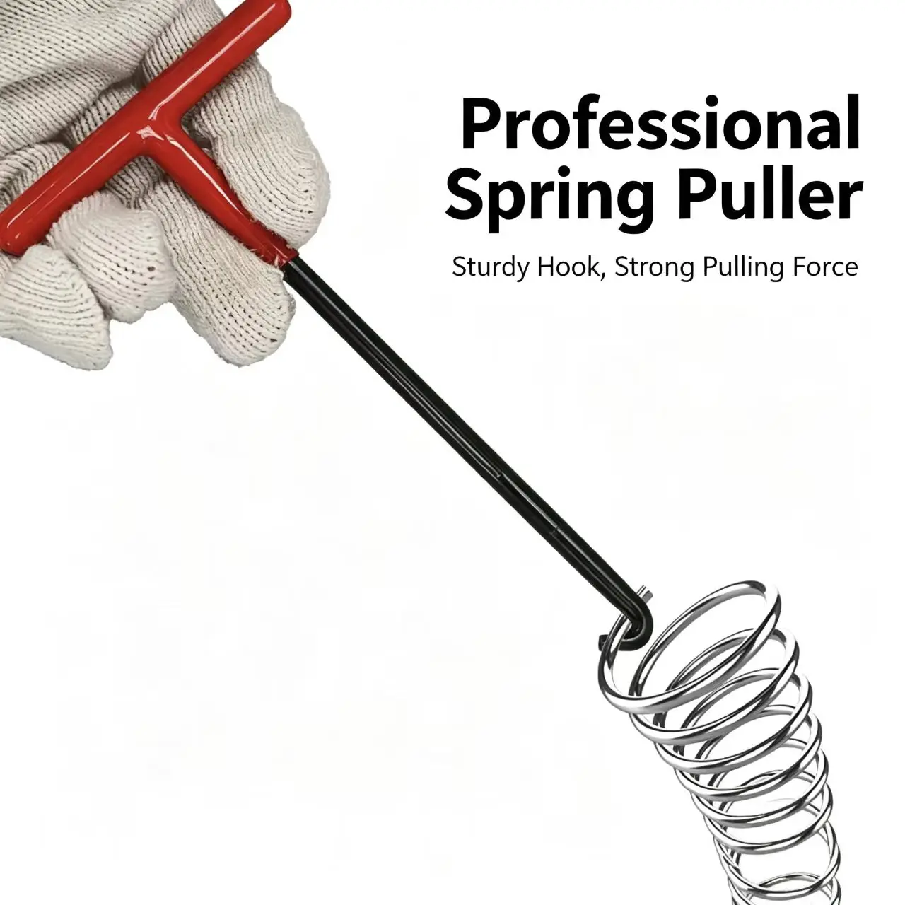 Exhaust Spring Puller Tool,Motorcycle Exhaust Spring Hook,T Shaped Handle Spring Removal Tool with Rubber Coating