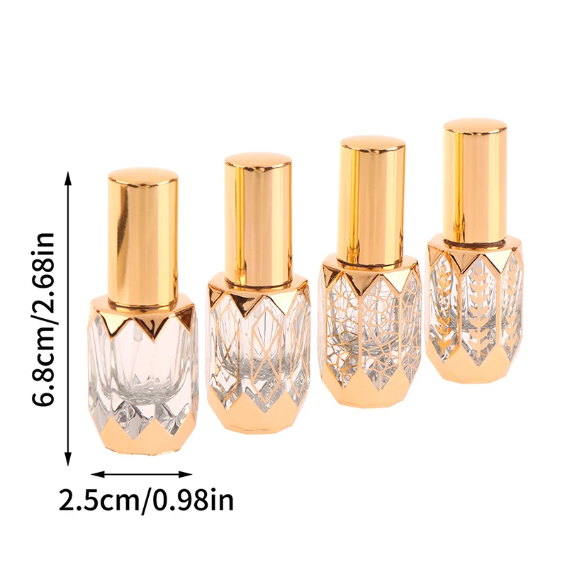 6ml Mini Spray Bottle 6ml Ultra Luxury Gold Plating Glass Perfume Portable Refillable Bottles Transparent Alcohol Mist Atomizer