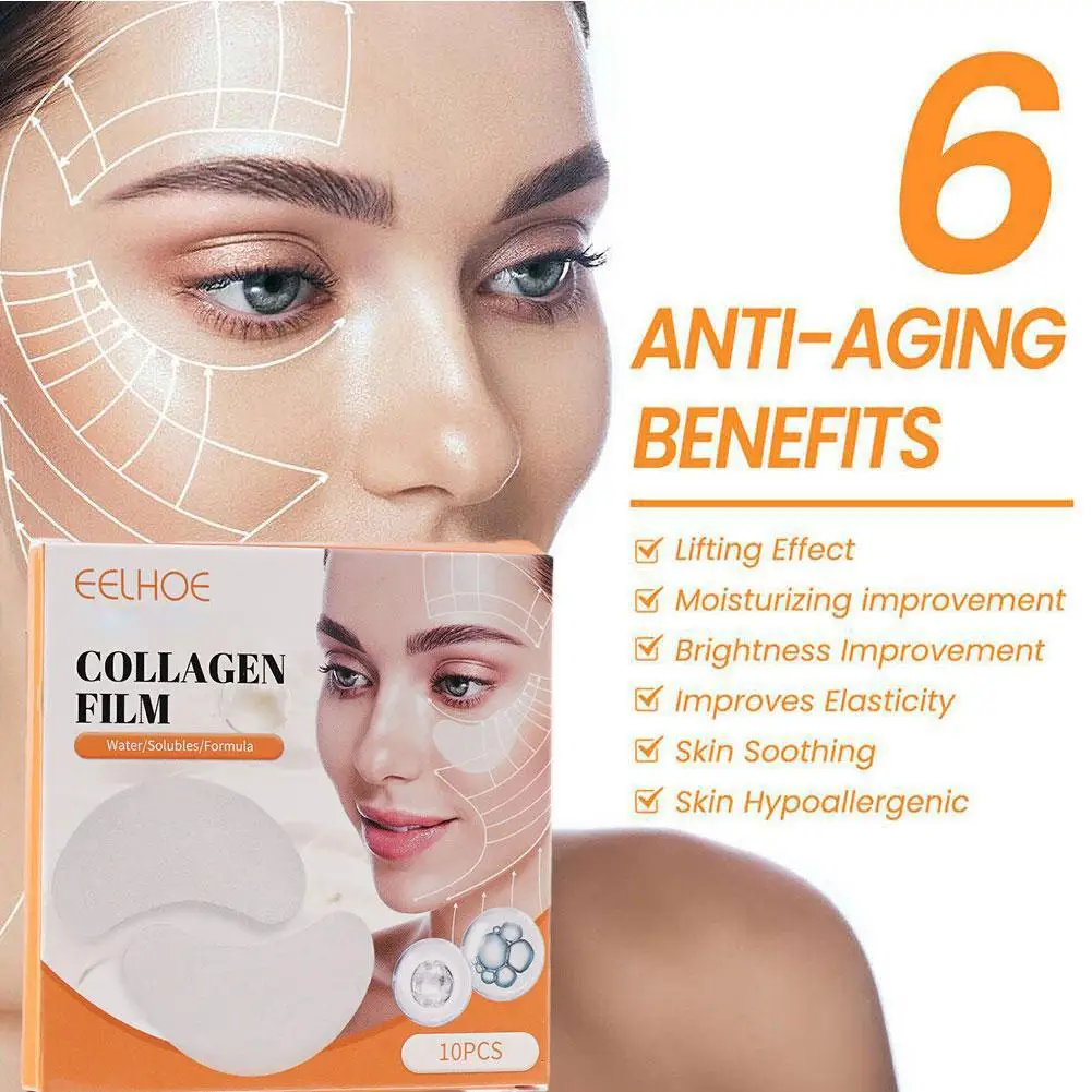 Collagen Film Korea Collagen Soluble Patches Film Anti Aging Eye Mask Wrinkles Remover Moisturizing Face Lifting