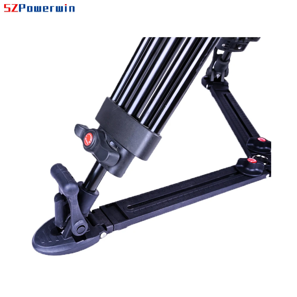 Powerwin PW-180B 180CM 72 Inch Heavy Duty Aluminium Professional Video Tripod with Ground Extension Fluid Head Gimbal Camera