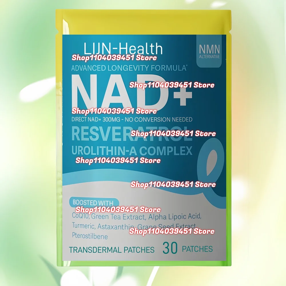 30 Patches NAD+Transdermal Patches with Urolithin A, CoQ10 & Resveratrol - Cellular Energy, Muscle Health & Healthy