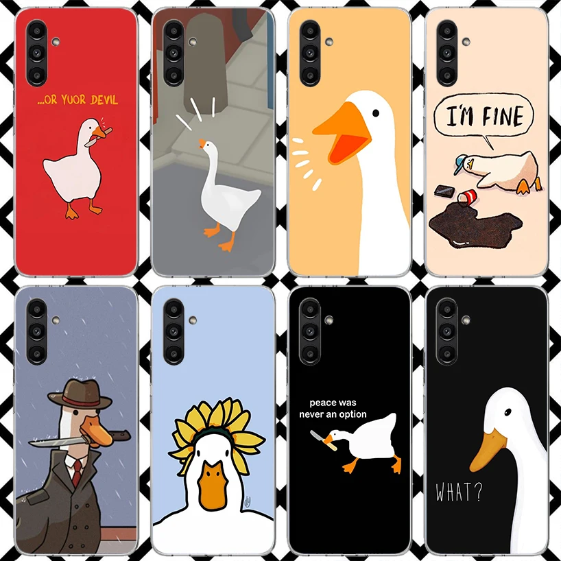 Funda de Teléfono con Diseño de Ganso de Dibujos Animados para Samsung Galaxy A17 A37 A57 A16 A26 A36 A56 A15 A25 A35 A55 A14 A24 A34 A54 A13 A23 A33 A5