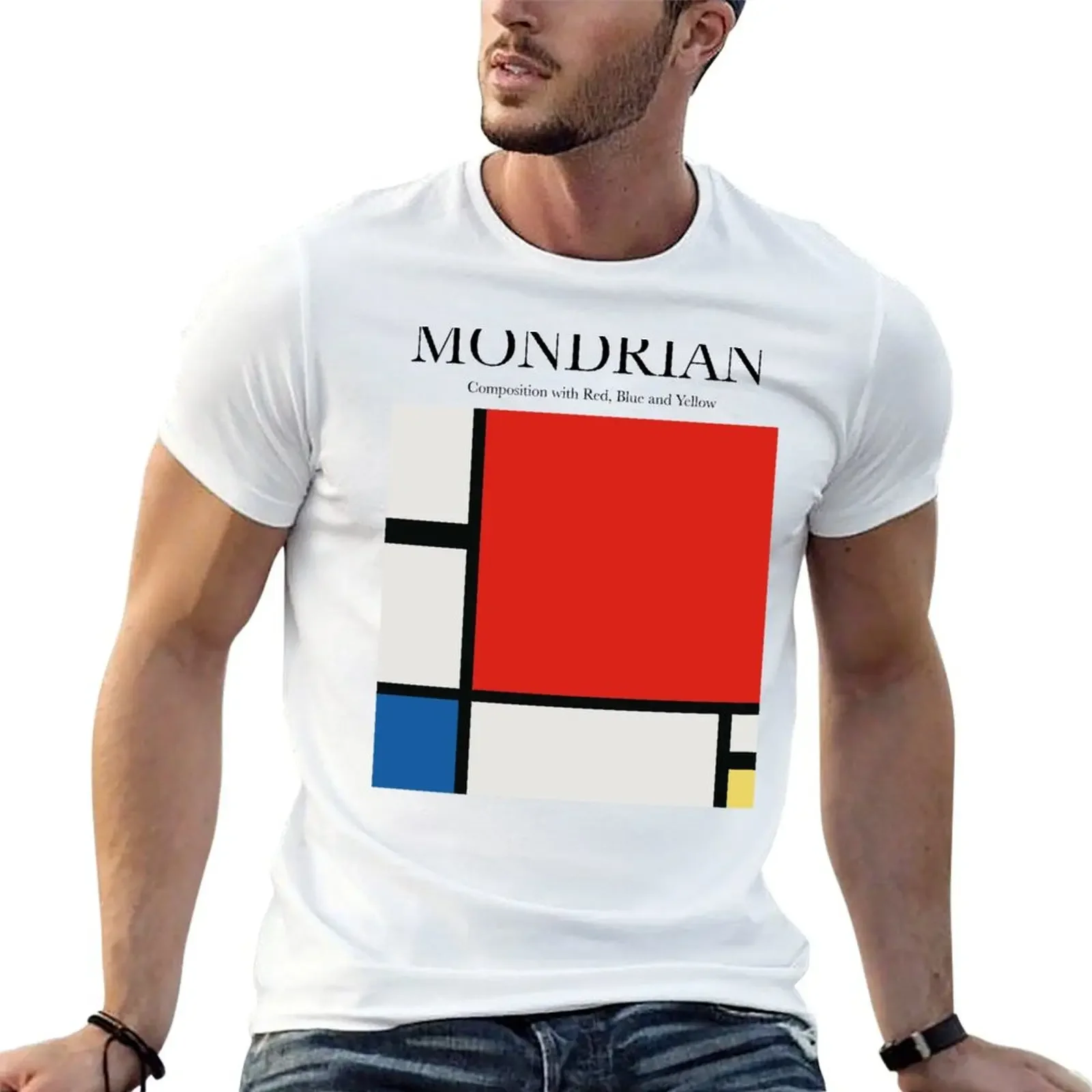 Mondrian - Composition with Red, Blue and Yellow T-shirt oversized aesthetic clothes plus size tops blanks mens t shirts