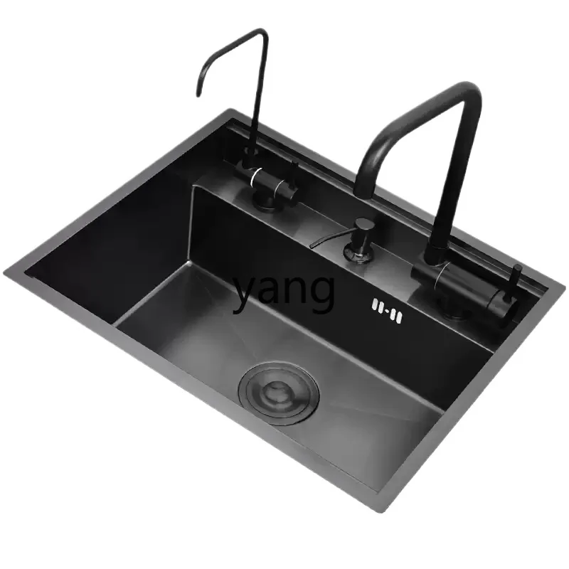 

LHH Stainless Steel Black Nakajima Bar Counter Hidden Invisible Sink Single Sink Undercounter Basin