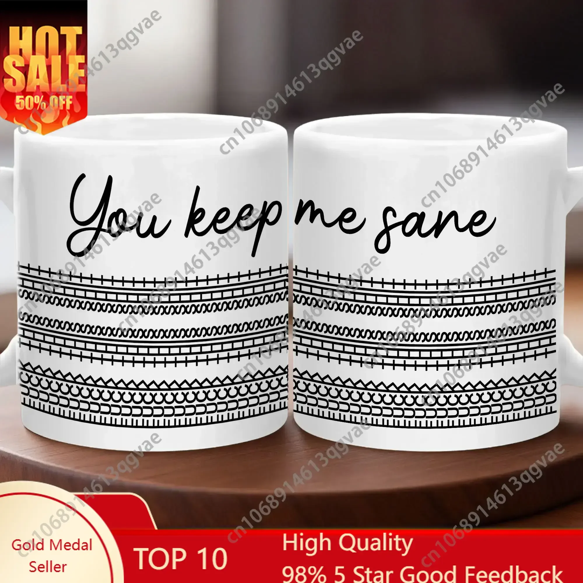 

Judywin Talk - You Keep Me Sane Hidden Message 11 Oz Mugs Funny Optical Illusion Gift Galentines Friendship Gift for Girlfrie