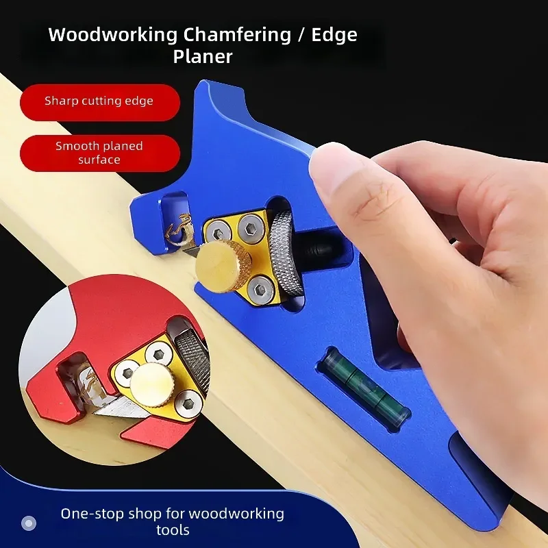 Woodworking Chamfer Planer Manual 45 Degree Oblique Edge Trimming Corner Shaving Tool with Multiple Switchable Knife Heads