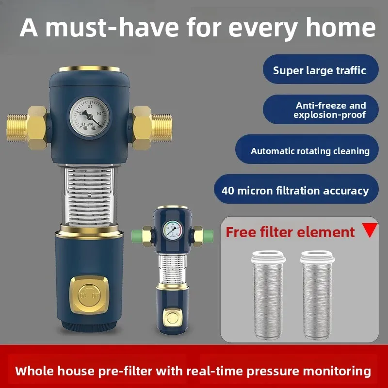 For Large Flow Backwash Pre Filter Whole House Water Purification System Household Anti Sediment Water Filter for Home Use