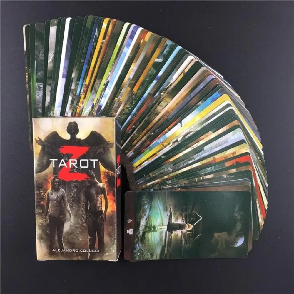 Tema scuri Tarocchi Z Kit Tarocchi Carte Divertente gioco da tavolo Zombie Tarocchi Mazzo Inglese per famiglie Bambini