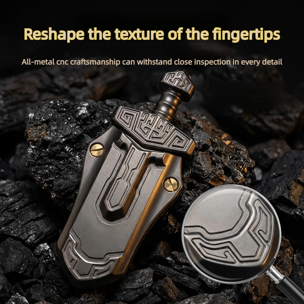 

NLHEDC Tai'a Sword All-Metal CNC Direct Push Fingertip Sliding Card Desktop Decompression Toy Gift