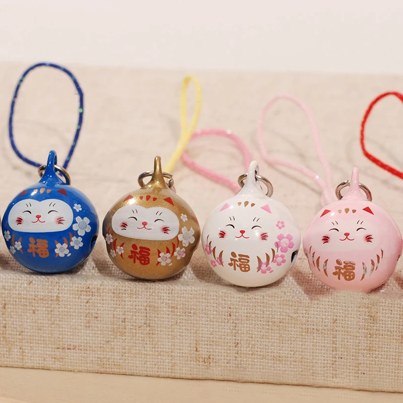 Japan\'s Lucky Cat Phone Lanyard Bell Ornaments Japanese Car Bag Pendant Key Chain for Women Phone Chain Key Chain for Couples