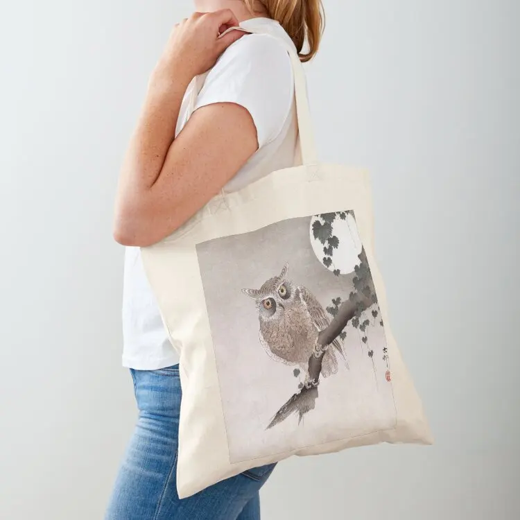 

Moon and Owl by Koson Ohara Tote Bag bag luxury women free delivery bags hand bag Cloth bags