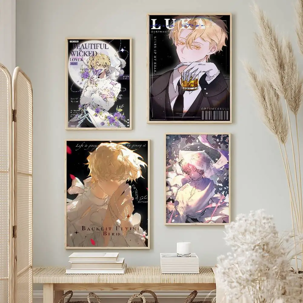 Aesthetic Anime Alien Stage luka Posters Premium Self-Adhesive No Residue Wall Sticker for Home Office Bar Decor