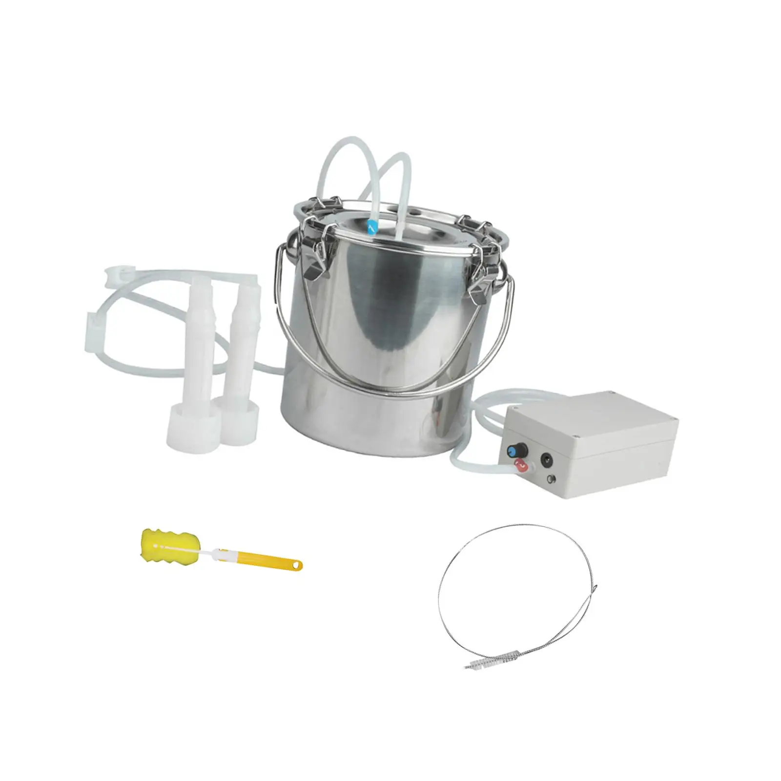 5 Liters Sheep Goat Milking Machine EU 220V Adapter Lightweight Versatile Accessories for Farm Household Stainless Steel Bucket